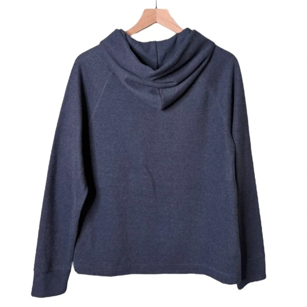 NWT Banana Republic Brushed Waffle Knit Hoodie‎ Sweatshirt Blue Men’s Size Small